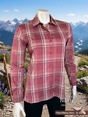 Wind River Women’s No Fly Zone Plaid Hiking Shirt Size XS